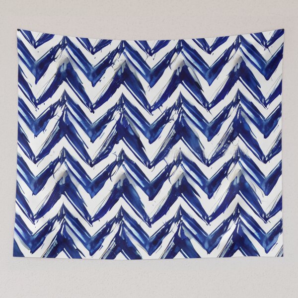 Item preview, Blue and white zig zag pattern design designed and sold by angelisart.