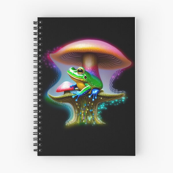 Item preview, Frog Prince Waiting for a Kiss Sitting under a Sparkling Psychedelic Mushroom by BadassBazaar designed and sold by BadassBazaar.