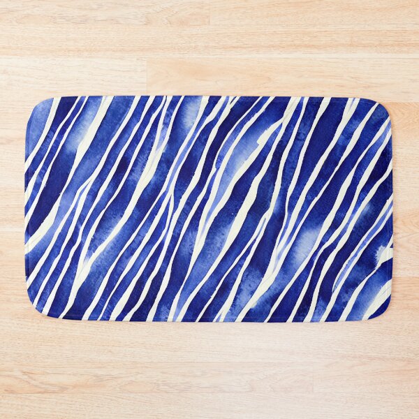Item preview, Blue and white lines and strokes pattern design designed and sold by angelisart.