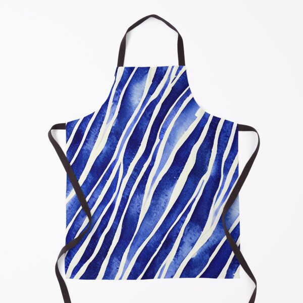 Item preview, Blue and white lines and strokes pattern design designed and sold by angelisart.