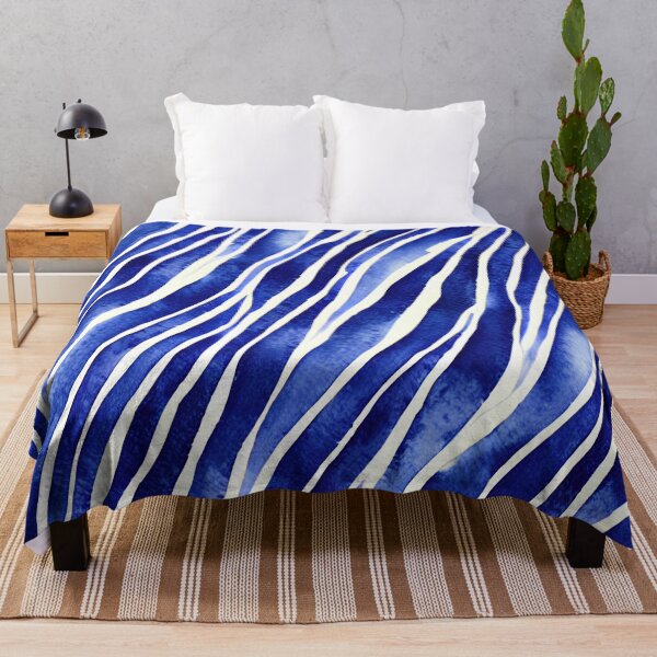 Item preview, Blue and white lines and strokes pattern design designed and sold by angelisart.