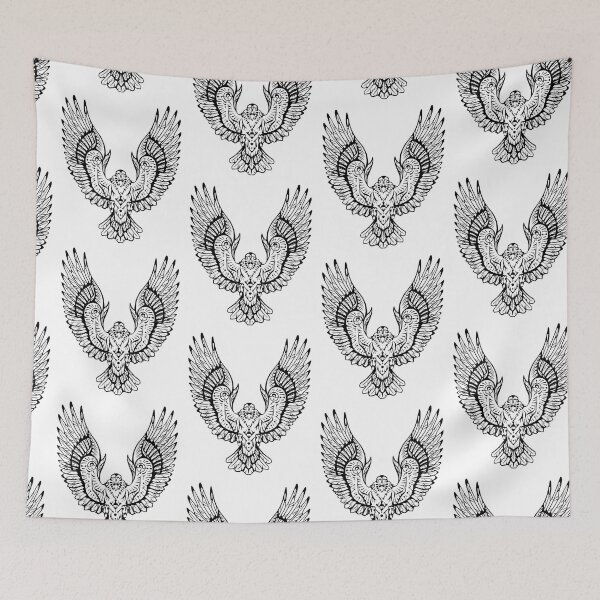Item preview, Raven Wingspread Black Lines designed and sold by LauraGarabedian.