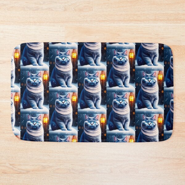 Item preview, British Blue Shorthair sitting on a snowy designed and sold by hectorgool.