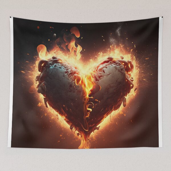Item preview, Burning broken heart designed and sold by Simone Davino.