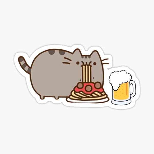 Item preview,  cat eating spaghetti with beer designed and sold by Nvs2shop.