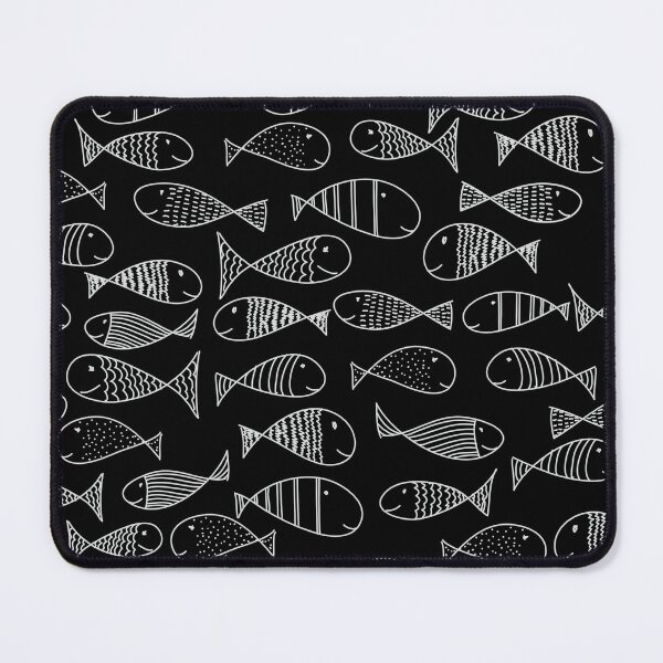 Item preview, cute little fish white on black designed and sold by studioMoSa.