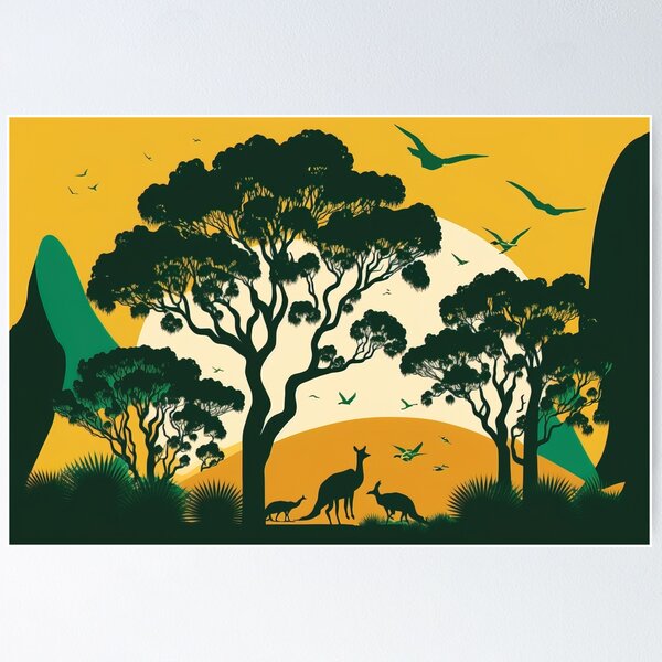 Item preview, Australian savannah landscape designed and sold by AreteSticker.