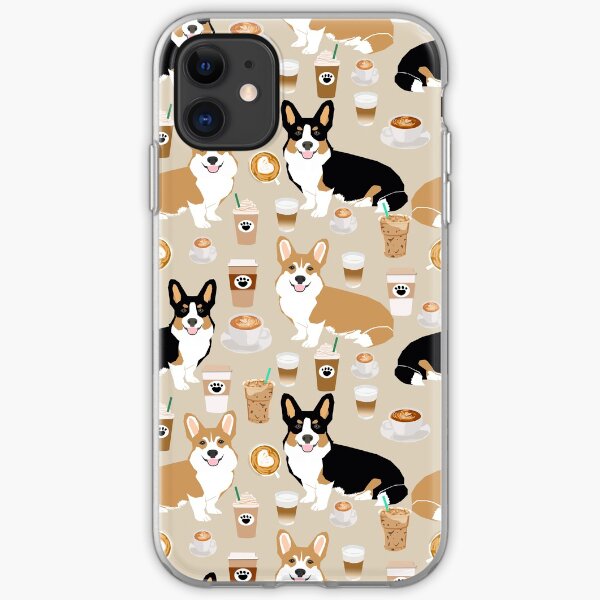 Corgi coffee galés corgis raza de perros amantes de las mascotas corgi crew Funda blanda para iPhone