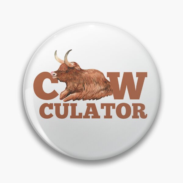 Item preview, Highland "Cow-culator" sticker Mat Calculator cow puns Calculator designed and sold by FarmsteadAcers.