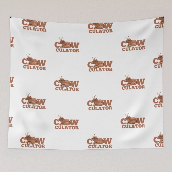 Item preview, Highland "Cow-culator" sticker Mat Calculator cow puns Calculator designed and sold by FarmsteadAcers.