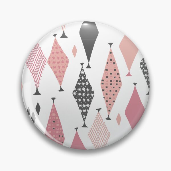 Item preview, 50s 60s Retro Geometric Sketch Juicy Pink and Peach Diamonds  designed and sold by GypsyGoonDesign.