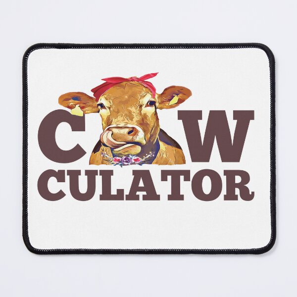Item preview, Brown Farm cow "Cow-culator" sticker Funny colorful cow puns Calculator designed and sold by FarmsteadAcers.