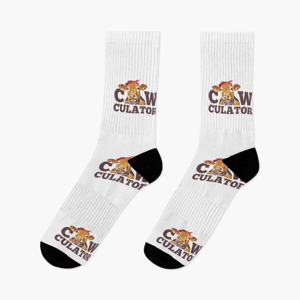 Item preview, Brown Farm cow "Cow-culator" sticker Funny colorful cow puns Calculator designed and sold by FarmsteadAcers.