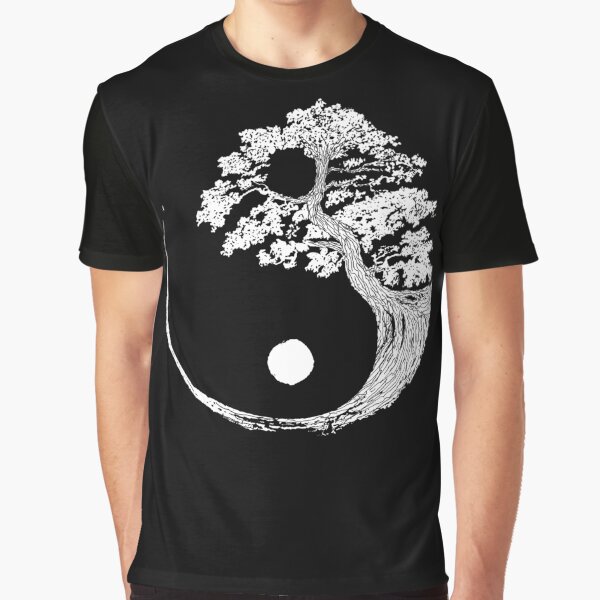Yin Yang Bonsai Tree Japanese Buddhist Zen Graphic T-Shirt