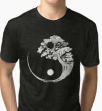 Yin Yang Bonsai Tree Japanese Buddhist Zen Tri-blend T-Shirt
