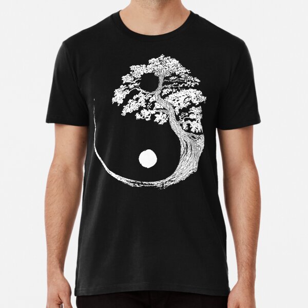 Yin Yang Bonsai Tree Japanese Buddhist Zen Premium T-Shirt