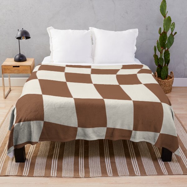 Item preview, groovy distorted brown checkerboard designed and sold by asymmetrickid.