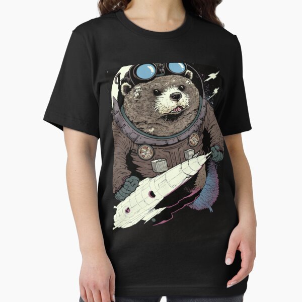 Vista previa del artículo con la obra «Wombat espacial con un cohete», diseñado y vendido por apexlouie.