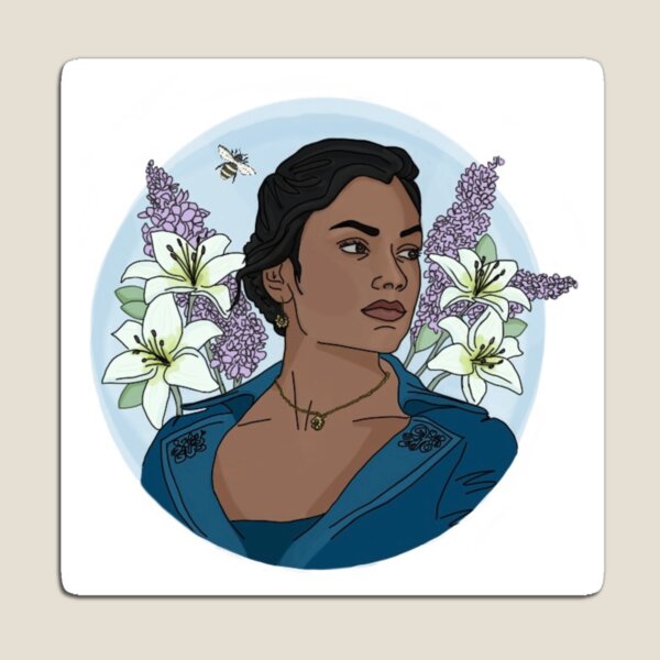 Aperçu de l'œuvre Kate sharma entourée de lilas et de lys créée et vendue par frog & rose.