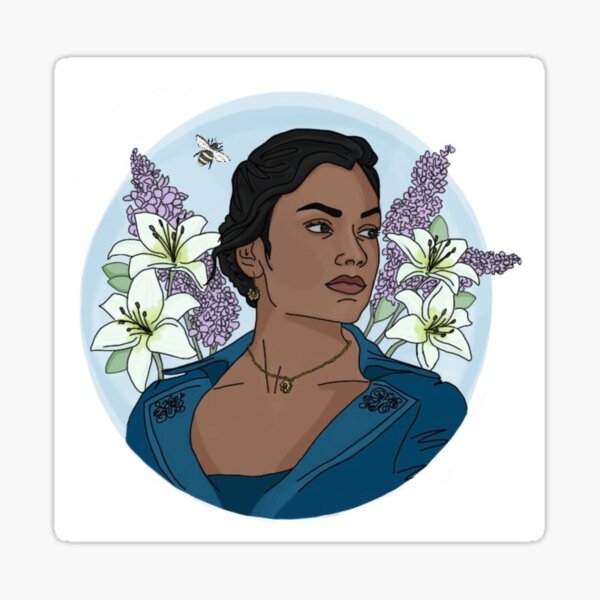 Aperçu de l'œuvre Kate sharma entourée de lilas et de lys créée et vendue par frog & rose.