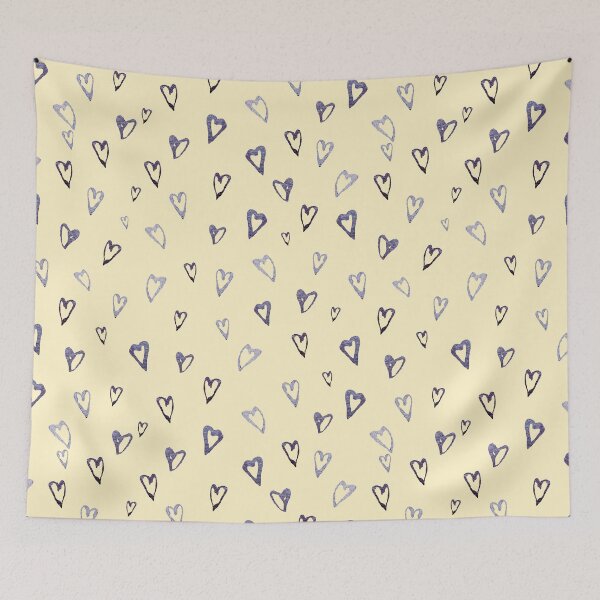 Item preview, Heart glitter cute seamless pattern purple sketch beige designed and sold by Yana Mustafina | Boho Soulful Designs.