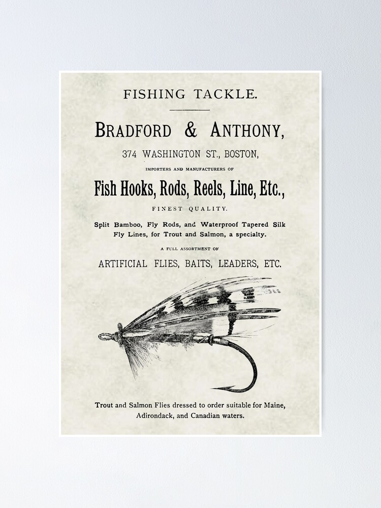 Antique Fly Fishing Tackle Advertisement  Poster for Sale by Michael  Kessel