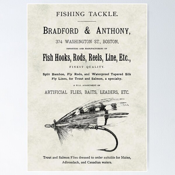 Antique Fly Fishing Tackle Advertisement  Poster for Sale by