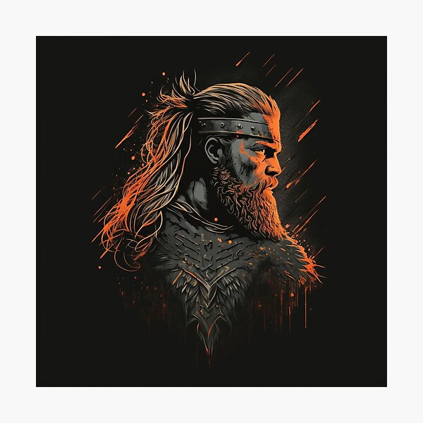 Poster for Sale avec l'œuvre « Affiche Viking Berserker Vikings Ragnar  Lothbrok décoration murale Vikings » de l'artiste Mariusz Szmerdt