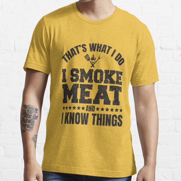 BBQ Smoker Apparel Meat Smoking Accessories Men Smokin Grill Essential  T-Shirt for Sale by DustinEMcCabe