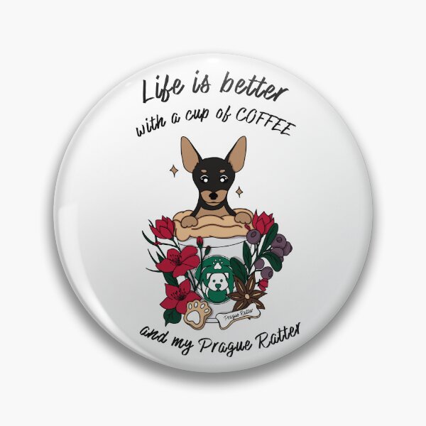Item preview, prague ratter cubpuccino - Life is better with a cup of coffe and my Prague Ratter designed and sold by Rainorchid.