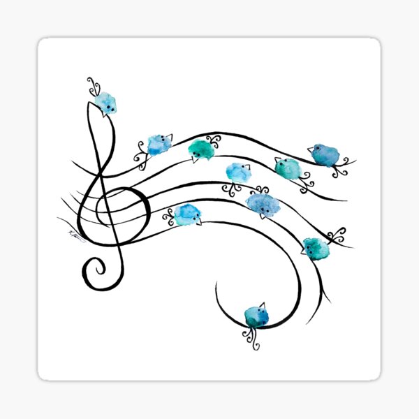 Musical Birds Sticker