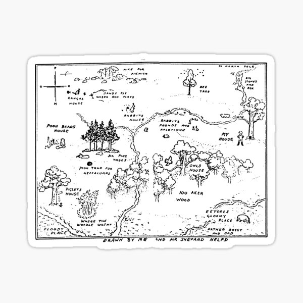 "Map of the Hundred Acre Wood" Sticker for Sale by AmyOlsen Redbubble