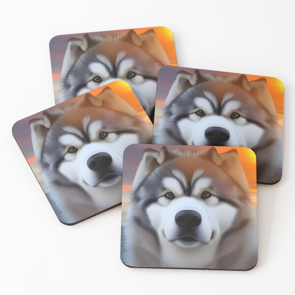 Item preview, Stunning Alaskan Malamute stood in sunset in dessert. Alaskan Malamute mamma, Alaskan Malamute mummy. designed and sold by Doggymadness.