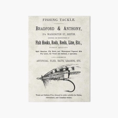 Antique Fly Fishing Tackle Advertisement  Art Board Print for Sale by  Michael Kessel
