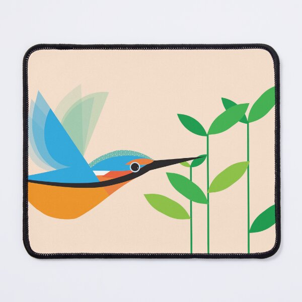 Item preview, Kingfisher flying print, retro style wall art designed and sold by TheArtfulBadger.