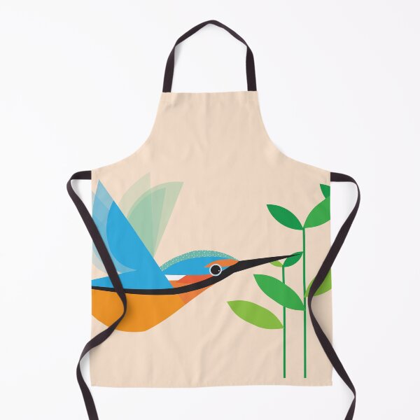 Item preview, Kingfisher flying print, retro style wall art designed and sold by TheArtfulBadger.