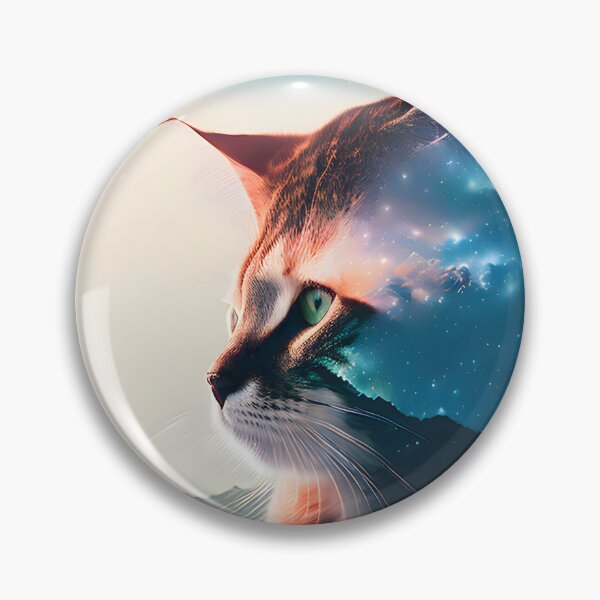 Item preview, Galaxy Cat Double Exposure - Modern Digital Art designed and sold by Ai-michiart.