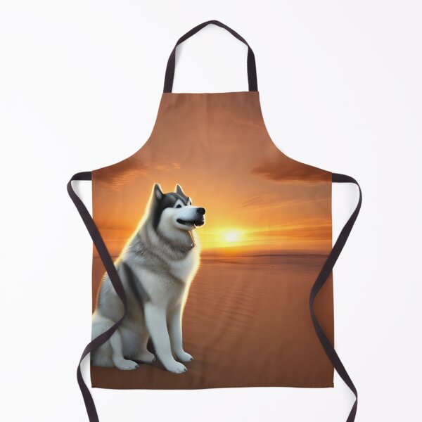 Item preview, Alaskan Malamute stood in dessert with sunset behind. Alaskan malamute Mamma. Alaskan malamute mummy designed and sold by Doggymadness.