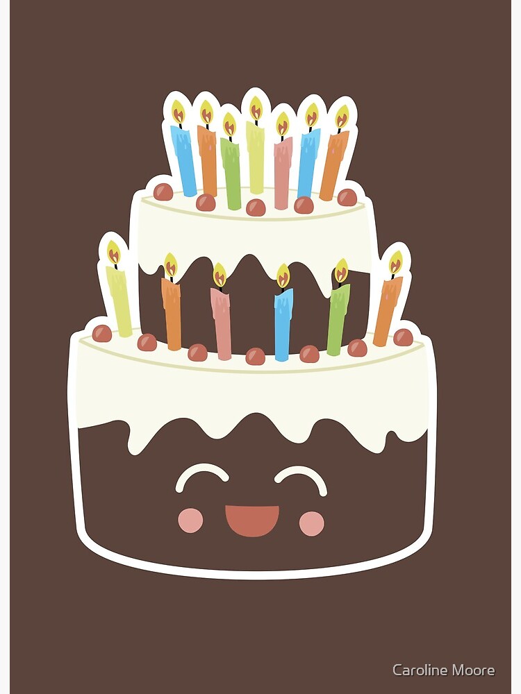 Impression Rigide Joyeux Joyeux Anniversaire Gateau Au Chocolat Par Sixhours Redbubble