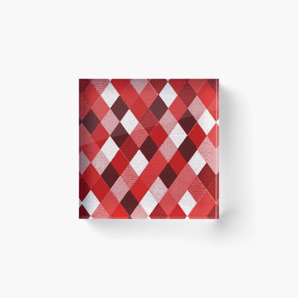 Item preview, MARDI GRAS HARLEQUIN PATTERN Red Pink White Rhombi Argyle designed and sold by BulganLumini.
