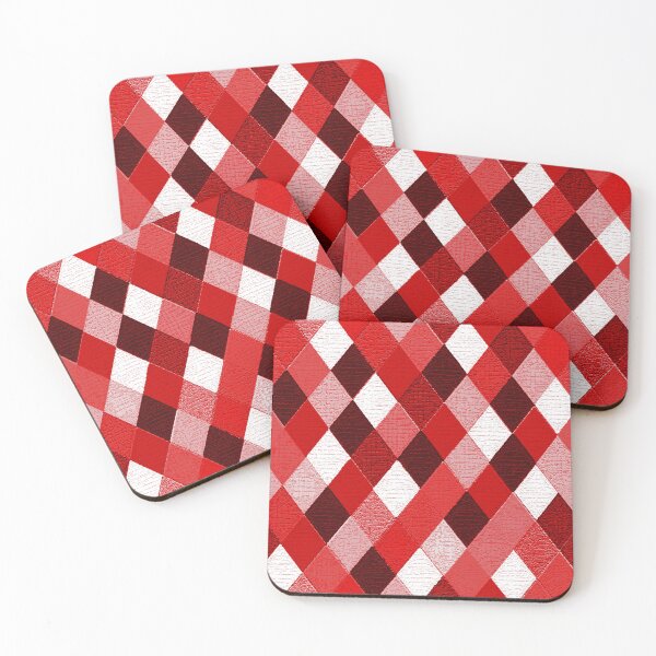 Item preview, MARDI GRAS HARLEQUIN PATTERN Red Pink White Rhombi Argyle designed and sold by BulganLumini.