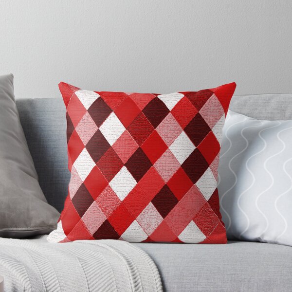 Item preview, MARDI GRAS HARLEQUIN PATTERN Red Pink White Rhombi Argyle designed and sold by BulganLumini.