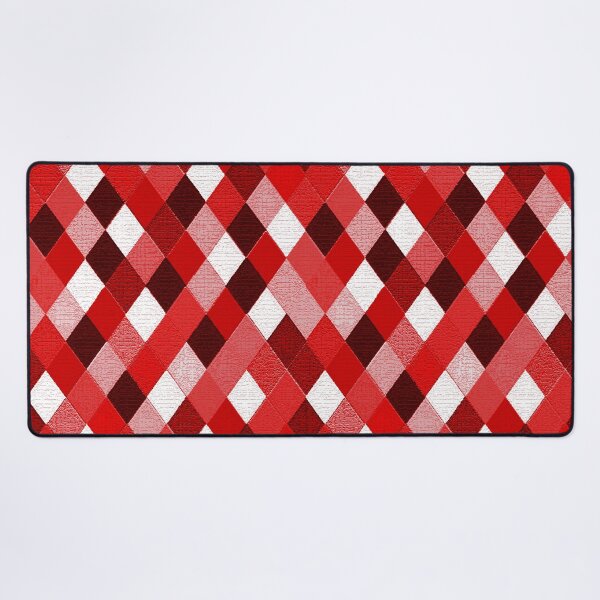 Item preview, MARDI GRAS HARLEQUIN PATTERN Red Pink White Rhombi Argyle designed and sold by BulganLumini.