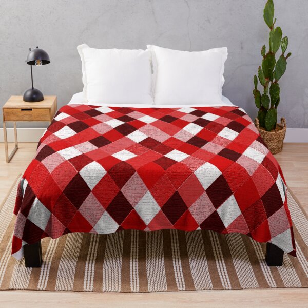 Item preview, MARDI GRAS HARLEQUIN PATTERN Red Pink White Rhombi Argyle designed and sold by BulganLumini.