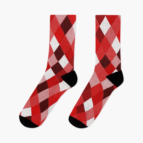 Item preview, MARDI GRAS HARLEQUIN PATTERN Red Pink White Rhombi Argyle designed and sold by BulganLumini.