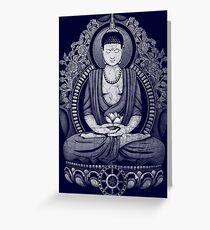 Gautama Buddha White Halftone Distressed Greeting Card