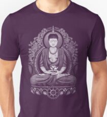Gautama Buddha White Halftone Distressed Unisex T-Shirt
