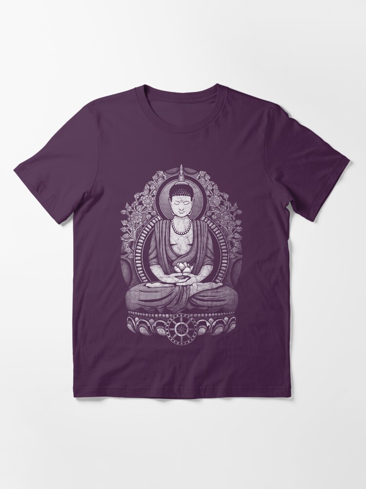"Gautama Buddha White Halftone Distressed" Tshirt for Sale by