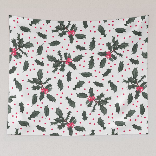 Item preview, Festive Watercolor Holly  designed and sold by dKarthdesign.