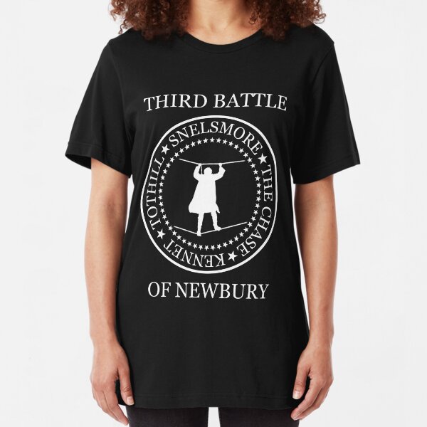 Third Battle of Newbury (snelsmore, white text, 301) Slim Fit T-Shirt